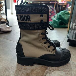 Dior Black and Tan Combat Boots